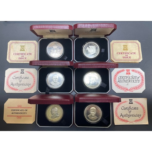 304 - Isle of Man – Selection of six boxed Isle of Man proof coins, to include Winston Churchill centenary... 