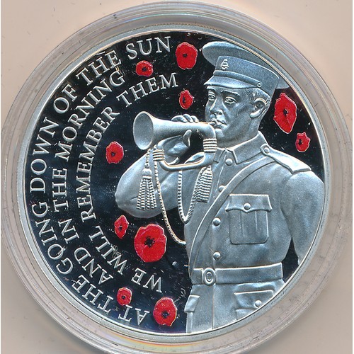 302 - Guernsey – Elizabeth II 2018 The Centenary of the First World War Five Pound Silver Proof Coin. Boxe... 