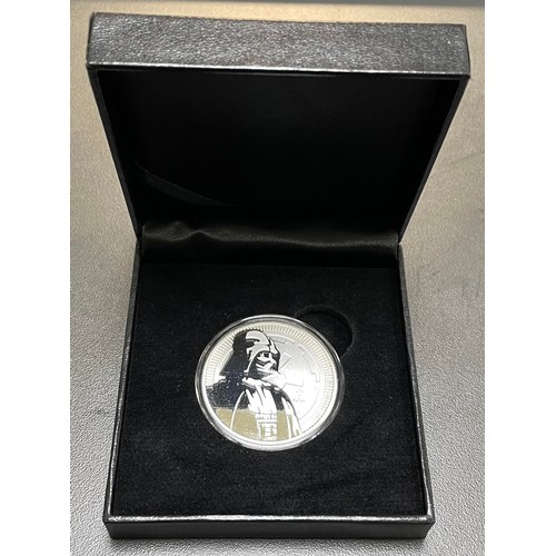 308 - Niue – New Zealand QEII Mint boxed silver 2017 Darth Vader Two Dollars ($2) Star Wars coin.