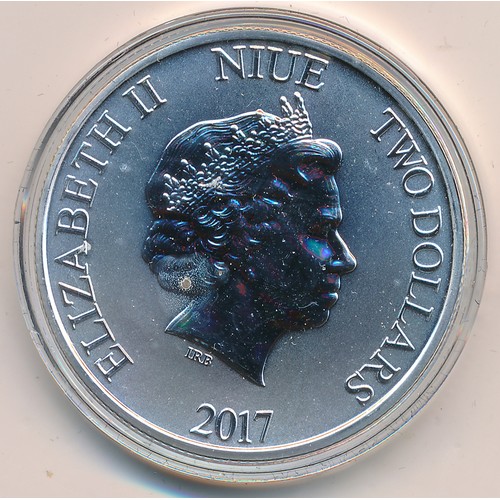 308 - Niue – New Zealand QEII Mint boxed silver 2017 Darth Vader Two Dollars ($2) Star Wars coin.