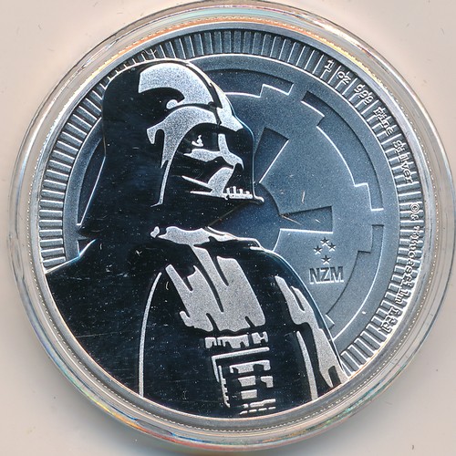 308 - Niue – New Zealand QEII Mint boxed silver 2017 Darth Vader Two Dollars ($2) Star Wars coin.