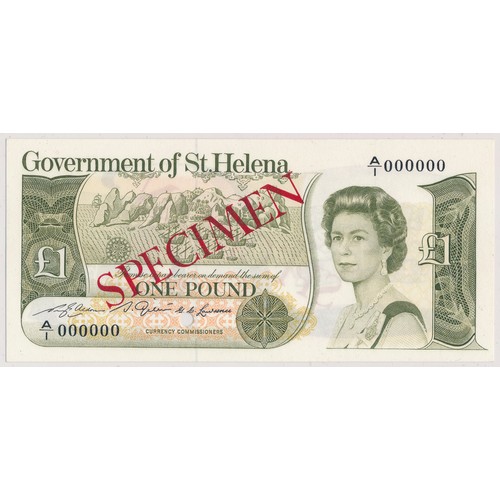 350 - St. Helena 1976 £1 (One pound) Specimen note, A/1 000000, uncirculated.