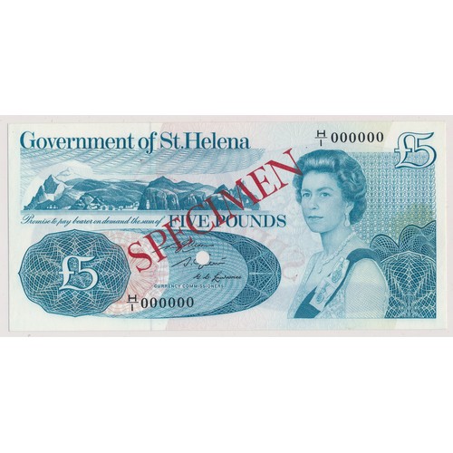 349 - St. Helena 1976 £5 (Five pounds) Specimen note, H/1 000000, uncirculated.