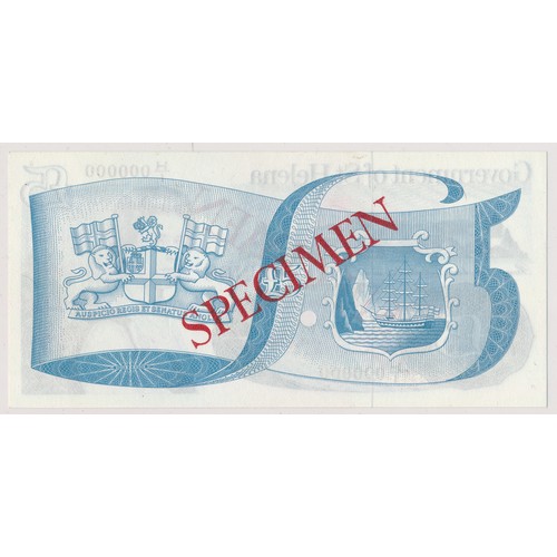 349 - St. Helena 1976 £5 (Five pounds) Specimen note, H/1 000000, uncirculated.