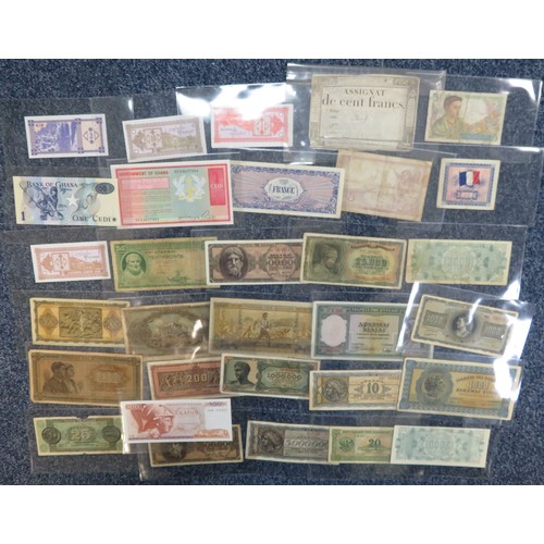 355 - World banknotes collection, in mixed condition, with many uncirculated, with ranges from Dutch Indie... 