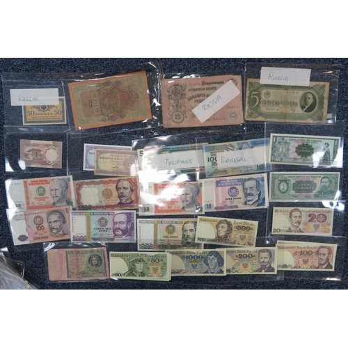 356 - World banknotes collection, in mixed condition, with many uncirculated, with ranges from Latvia (4),... 