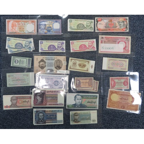 356 - World banknotes collection, in mixed condition, with many uncirculated, with ranges from Latvia (4),... 