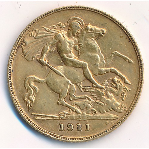 222 - 1911 half sovereign fine.