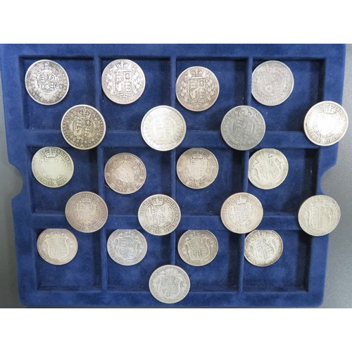 200 - Range of pre-1920 silver half crowns (21), in mixed condition with  George III 1817, Victoria 1883, ... 