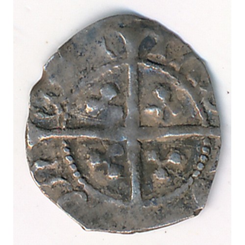 163 - Edward IV second reign silver halfpenny, London, no marks by neck, mm heraldic cinquefoil. (S.2137)