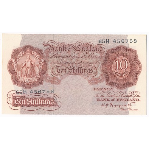 337 - Peppiatt 1948 10 shillings 65H 456758, about uncirculated (B262).