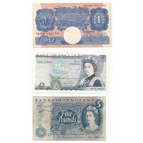 340 - Collection of English banknotes with £5 Page 55Z, 10 shillings Beale N30Z uncirculated, Warren-Fishe... 