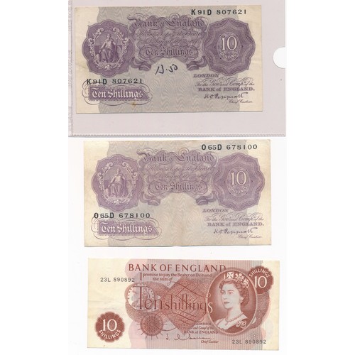 340 - Collection of English banknotes with £5 Page 55Z, 10 shillings Beale N30Z uncirculated, Warren-Fishe... 