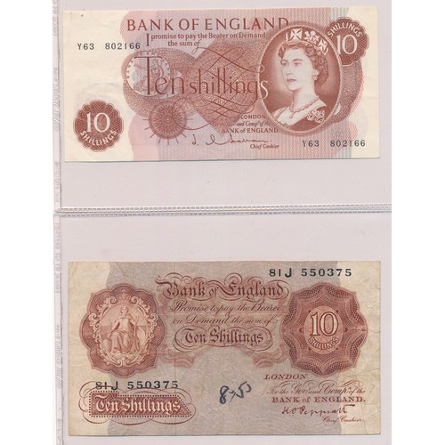 340 - Collection of English banknotes with £5 Page 55Z, 10 shillings Beale N30Z uncirculated, Warren-Fishe... 