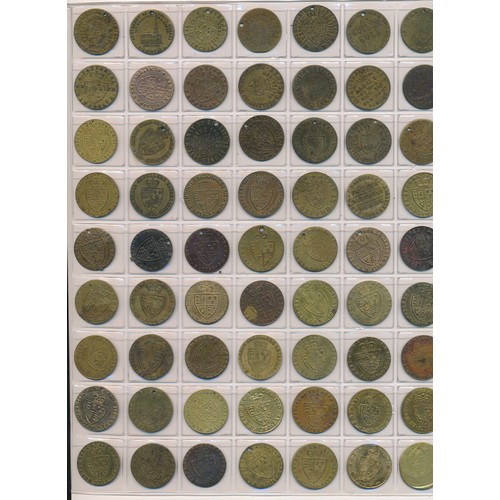 137 - A large selection of Georgian (predominantly George III) gaming tokens, various dates, sizes and con... 