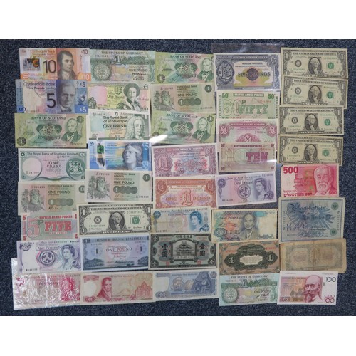 352 - World banknotes collection, in mixed condition, with ranges from China, France, Hong Kong, Isle of M... 