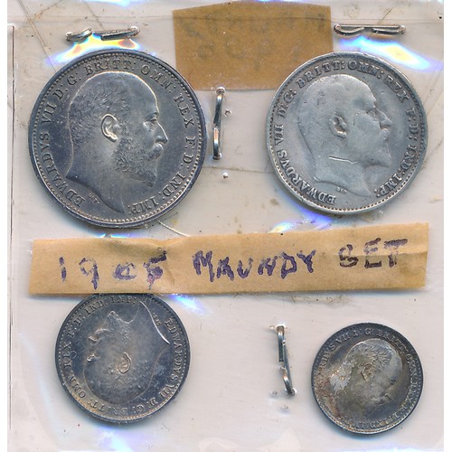 191 - 1905 Maundy set extremely fine, apart from circulated 3 pence, some toning.