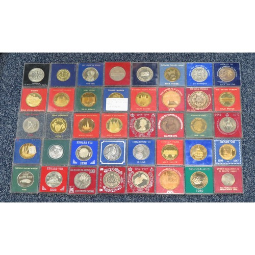 133 - Collection of commemorative medallions (40), mainly crown size, commemorating events including Chels... 