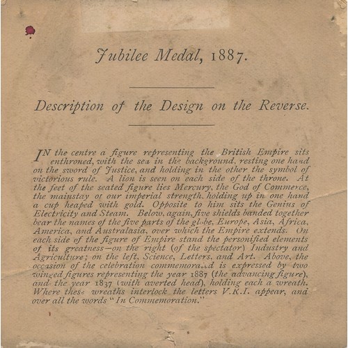 118 - Bronze commemorative medal celebrating Queen Victoria’s Golden Jubilee in 1887, the observe with Cro... 