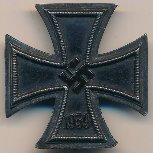 39 - Germany – 1939 Third Reich Iron Cross (First Class), dated 1939. With vertical sword shaped pin back... 