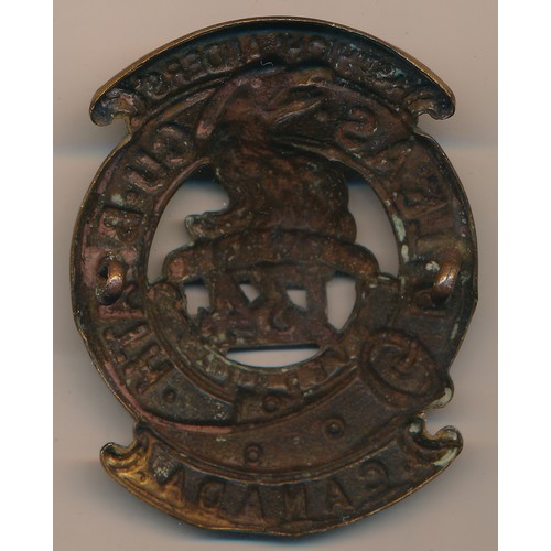 80 - 48th Highlanders of Canada overseas brass cap badge “DILEAS CUBRATH” 134, loops with eagle head desi... 