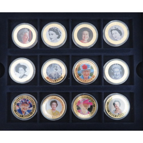 333 - 2012 Diamond Jubilee collection of 36 pictorial coins, each featuring Queen Elizabeth II, in Westmin... 