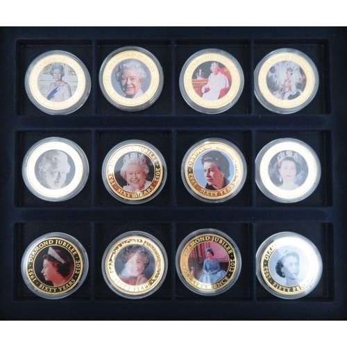 333 - 2012 Diamond Jubilee collection of 36 pictorial coins, each featuring Queen Elizabeth II, in Westmin... 