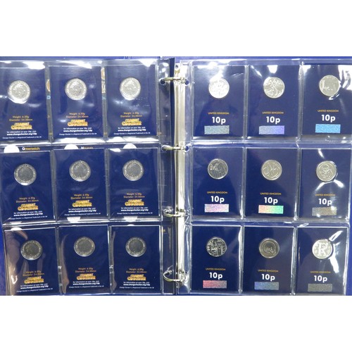 281 - The A-Z of Great Britain 10p Collection, all 26 uncirculated on card, with completer medallion, in C... 