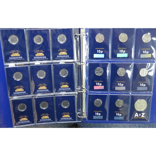 281 - The A-Z of Great Britain 10p Collection, all 26 uncirculated on card, with completer medallion, in C... 