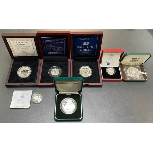 292 - Channel Islands – Small selection of Silver proof coins to include Alderney 2003 Concorde £5 proof, ... 