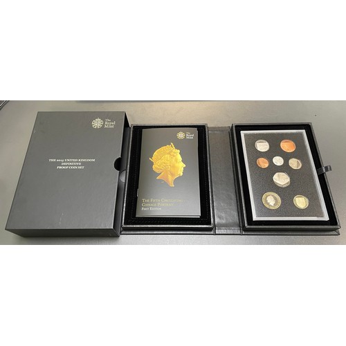 263 - 2015 UK Definitive Proof Coin set of 8 coins FDC (black book), issued by The Royal Mint, with certif... 