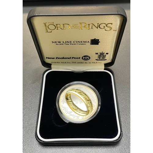 306 - New Zealand 2003 Lord of the Rings collection with encapsulated silver proofs FDC $1 Sauron's Eye, $... 