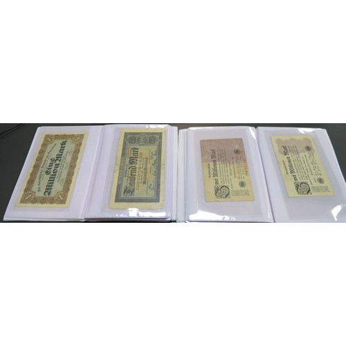 342 - German banknotes collection, mainly early 20th Century, in mixed condition with inflationary notes, ... 