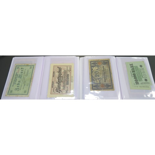 342 - German banknotes collection, mainly early 20th Century, in mixed condition with inflationary notes, ... 