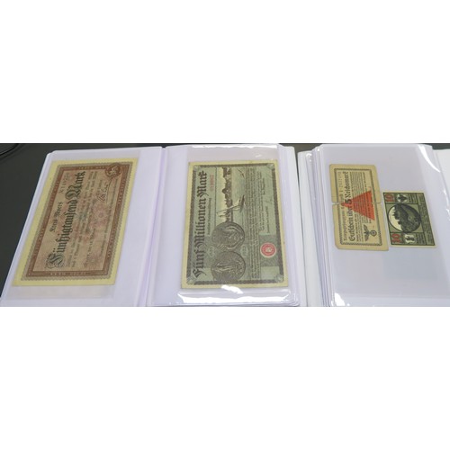 342 - German banknotes collection, mainly early 20th Century, in mixed condition with inflationary notes, ... 