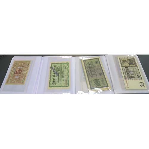 342 - German banknotes collection, mainly early 20th Century, in mixed condition with inflationary notes, ... 