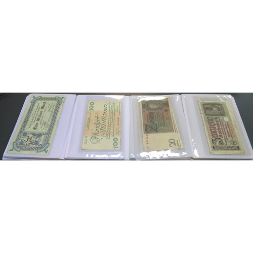 342 - German banknotes collection, mainly early 20th Century, in mixed condition with inflationary notes, ... 