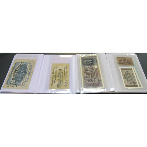 342 - German banknotes collection, mainly early 20th Century, in mixed condition with inflationary notes, ... 