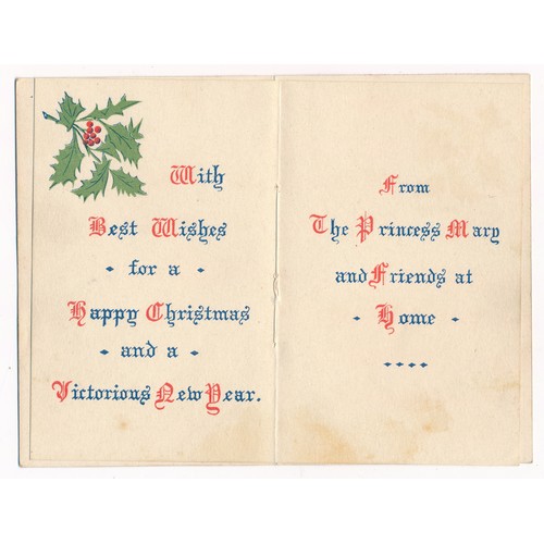 71A - 1914 Princess Mary Christmas card from the Christmas tin, loose and with envelope.