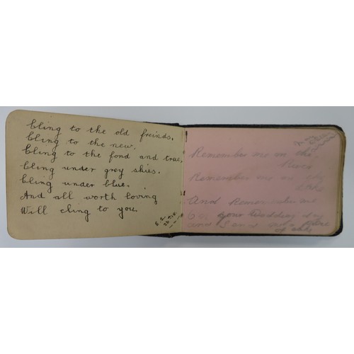 65 - First World War very interesting notebook/autograph book/sketchbook with various messages, poems and... 