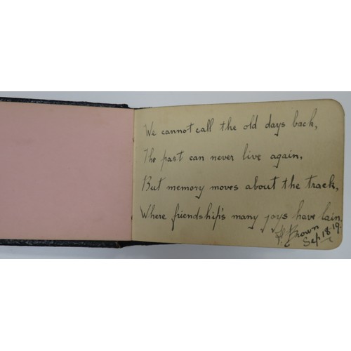 65 - First World War very interesting notebook/autograph book/sketchbook with various messages, poems and... 