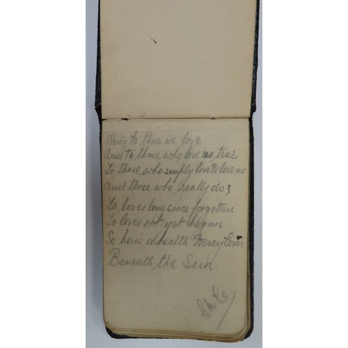 65 - First World War very interesting notebook/autograph book/sketchbook with various messages, poems and... 