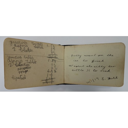 65 - First World War very interesting notebook/autograph book/sketchbook with various messages, poems and... 