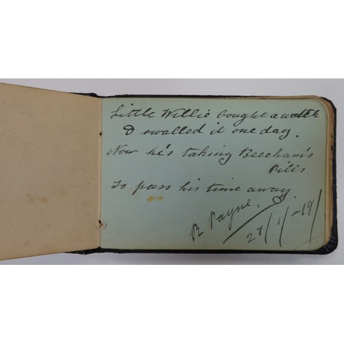 65 - First World War very interesting notebook/autograph book/sketchbook with various messages, poems and... 