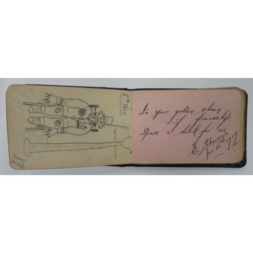 65 - First World War very interesting notebook/autograph book/sketchbook with various messages, poems and... 