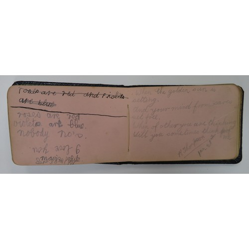 65 - First World War very interesting notebook/autograph book/sketchbook with various messages, poems and... 