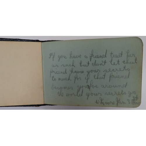 65 - First World War very interesting notebook/autograph book/sketchbook with various messages, poems and... 