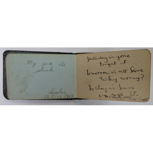 65 - First World War very interesting notebook/autograph book/sketchbook with various messages, poems and... 