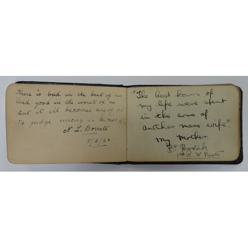 65 - First World War very interesting notebook/autograph book/sketchbook with various messages, poems and... 