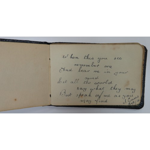 65 - First World War very interesting notebook/autograph book/sketchbook with various messages, poems and... 